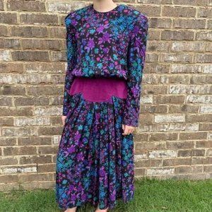 Vintage Leslie Fay Floral Dress